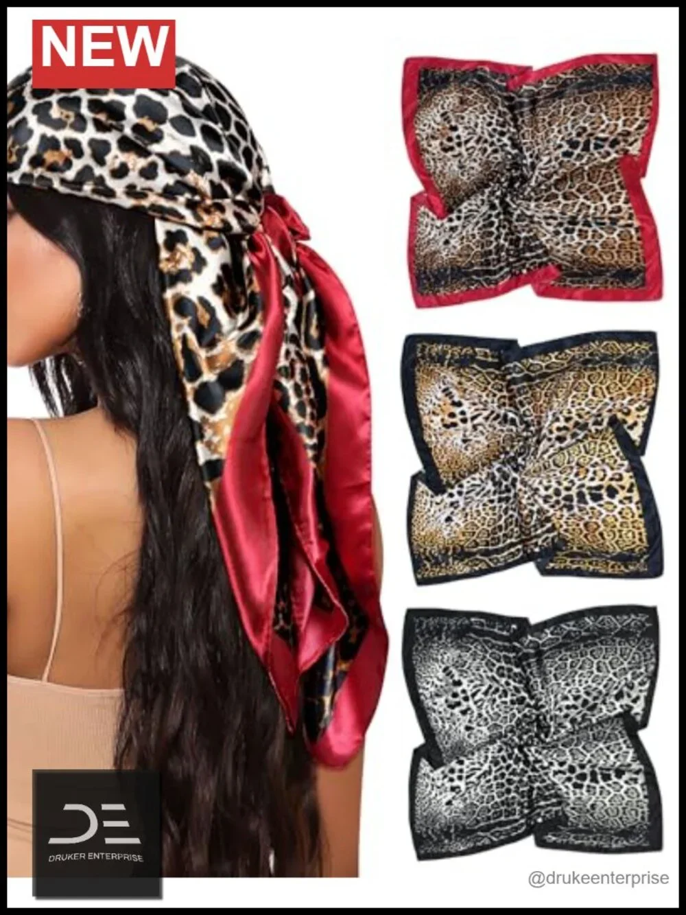 3 Pack Like Silk Satin Head Scarves for Women - 35